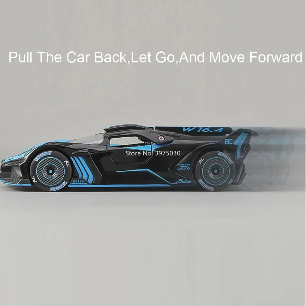 1:24 ボライドGTR合金ダイキャストおもちゃモデルカー、ドア開閉可能、車輪プルバック式ミニチュアスーパーカー、子供向けフェスティバルギフト