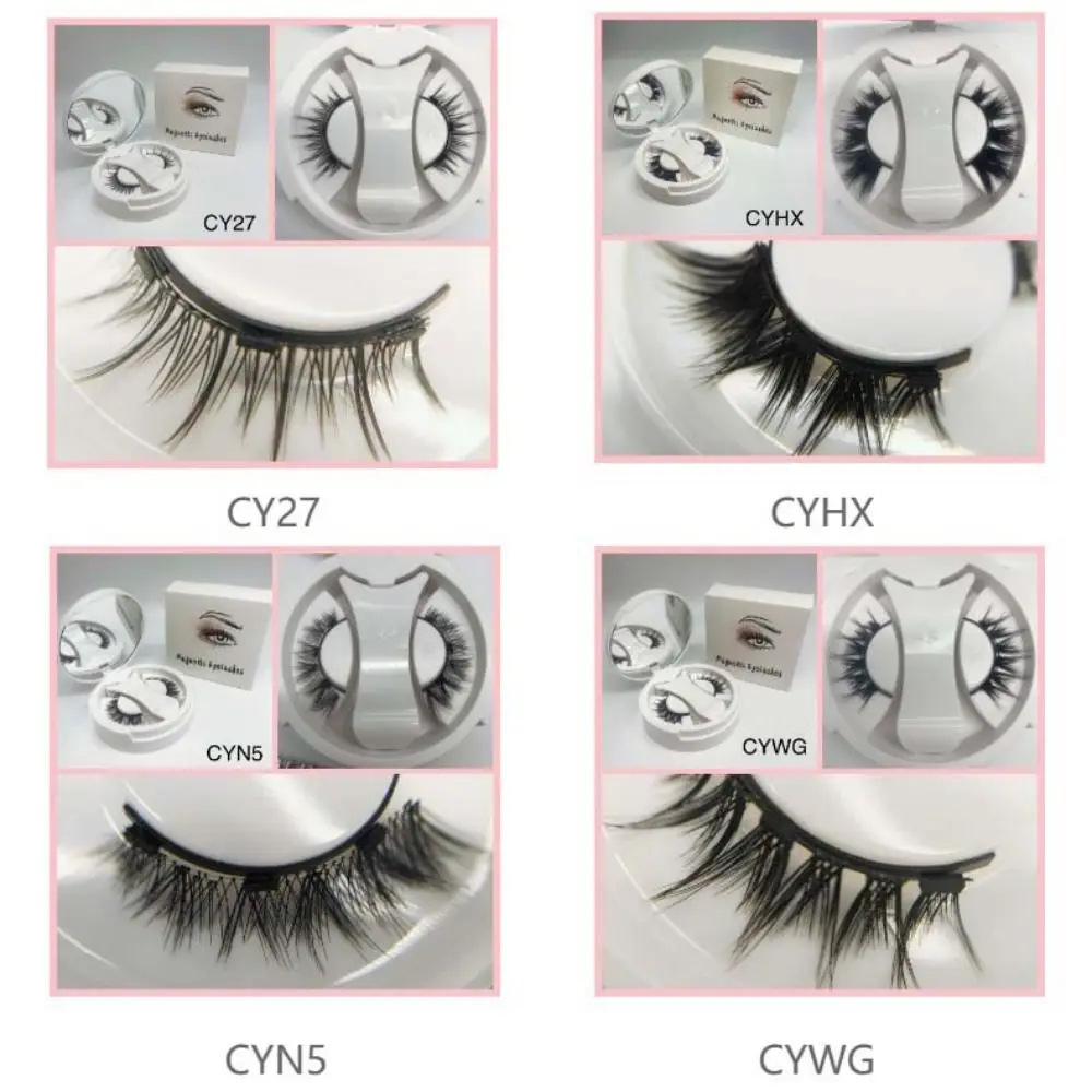 Cat Eye Magnetic False Eyelashes Long Lasting with Mirror Magnetic Eyelashes with Clip Fluffy Reusable False Eyelash Clusters