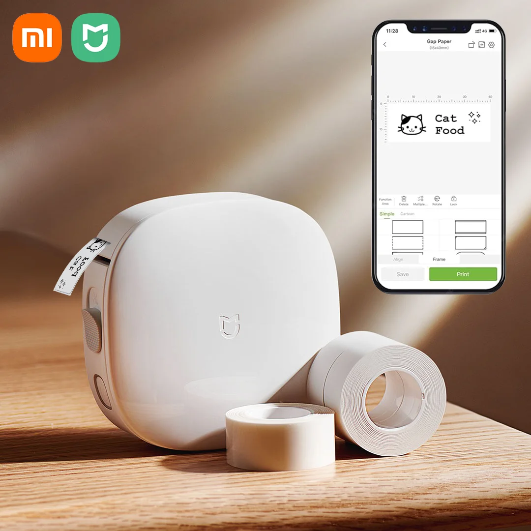 Xiaomi Mijia Smart Label Maker Machine Mini Pocket Thermal Wireless Label Printer All in One DIY Date Sticker For Mihome APP