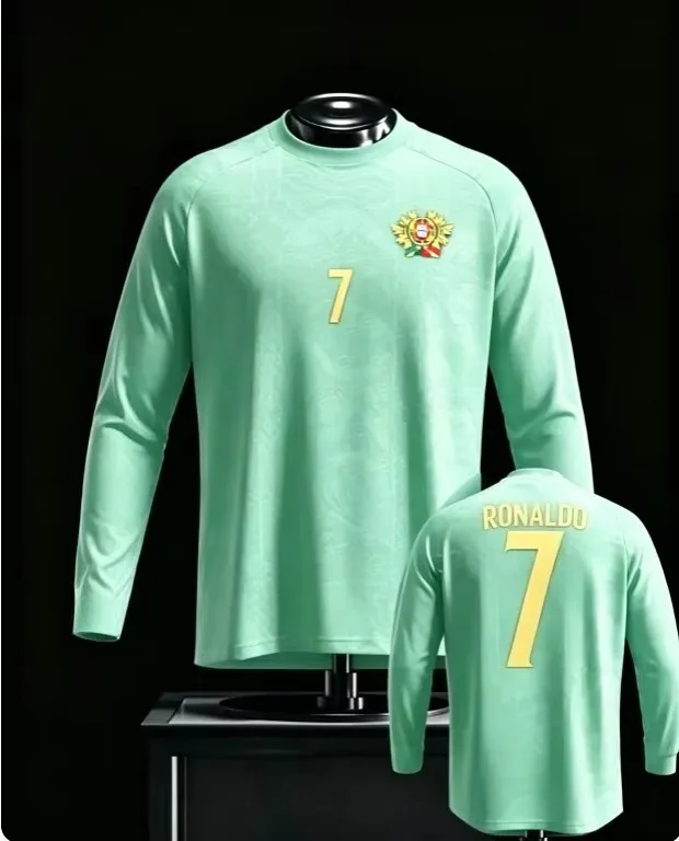 2026 New Model Portuguese Round-neck Long-sleeved Football Shirt Breathable Quick-drying 3D Printing Men's Sports T-shirt Y2k