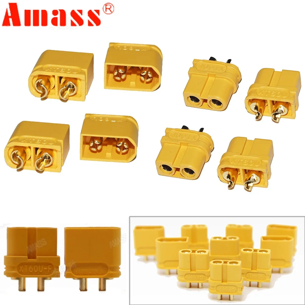 100 x Amass XT60U Male Female Bullet Connectors Plugs for Lipo Battery Upgraded XT60 (50 Pair )