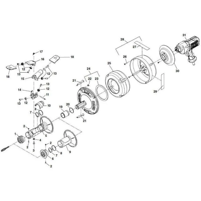 Imagem -04 - Ridgid-máquina de Limpeza Automática de Drenagem Snake Auger com Cabo Interno e Luvas de Couro c1 35 x 25 16 x 25 35473 K45af