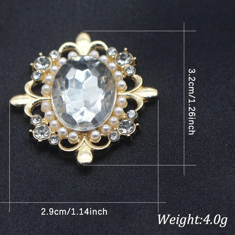 29*32mm Exquisite Alloy Rhinestone Buckle Bowknot Hair Accessories Material Accessories Wedding Invitation Decoration