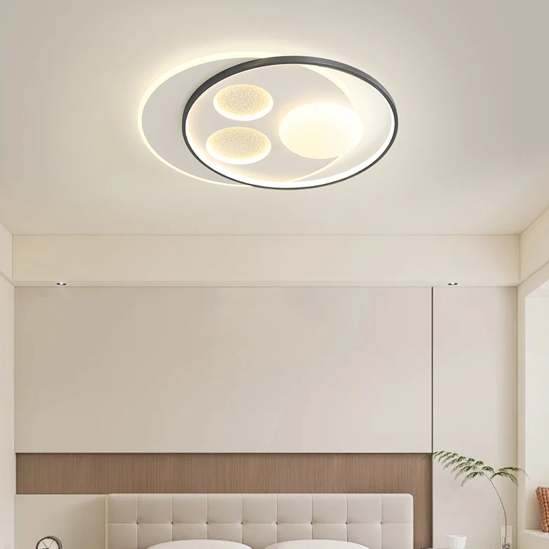 Full Spectrum Bedroom Recessed Led Ceiling Lights Modern Simple Cream Style Bedroom Room Lamp Creative Moon Living Room Light