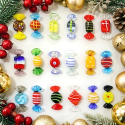 18pcs Vintage Creative Murano Style Tiny Glass Sweets Candy Craft Ornaments For Home Party Wedding Christmas Festival Decor Gift