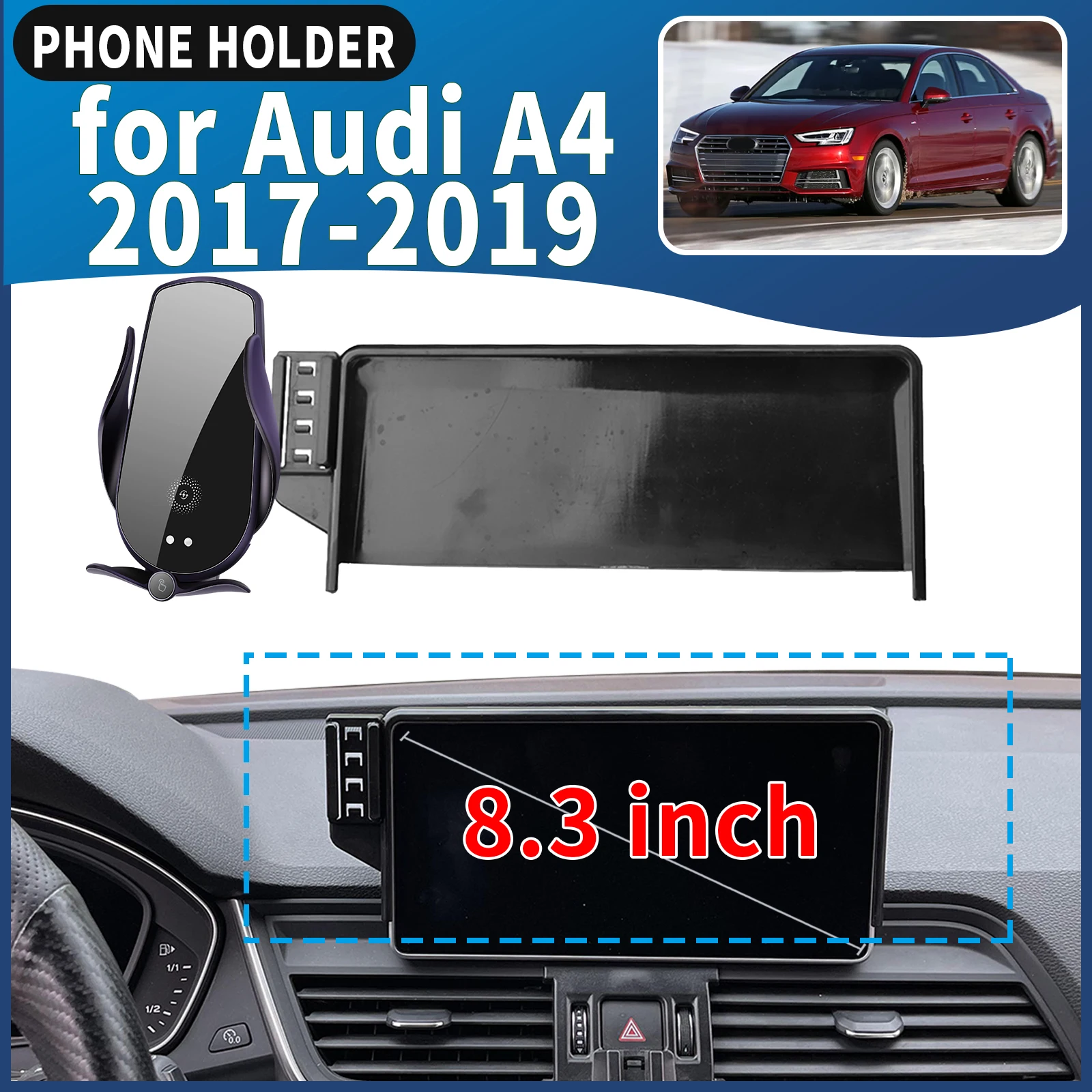 

fit for Audi A4 B9 2017 2018 2019 ​​Car Phone Holder Mount Vehicle-Specific GPS Navigation Easy Installation accessoires