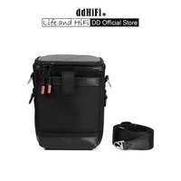 DD ddHiFi CZ200 Cube Bucket Bag - Nylon y cuero resistentes al agua, triples compartimentos, cremallera YKK, gancho de acero para audio