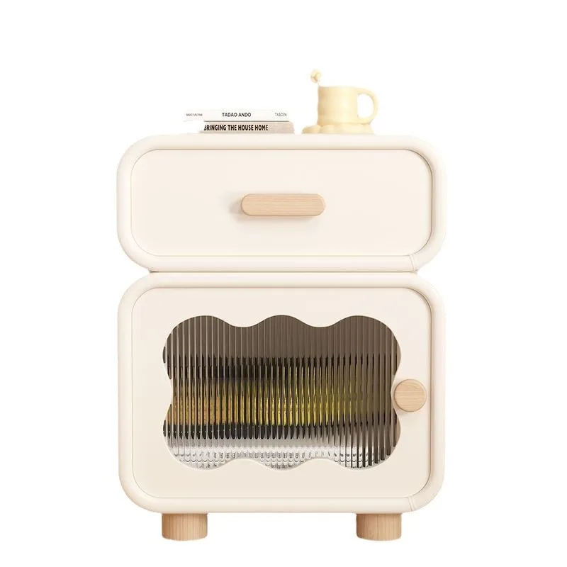 

French cream wind bedside table simple modern 2025 new bedroom bedside table small Internet celebrity storage cabinet