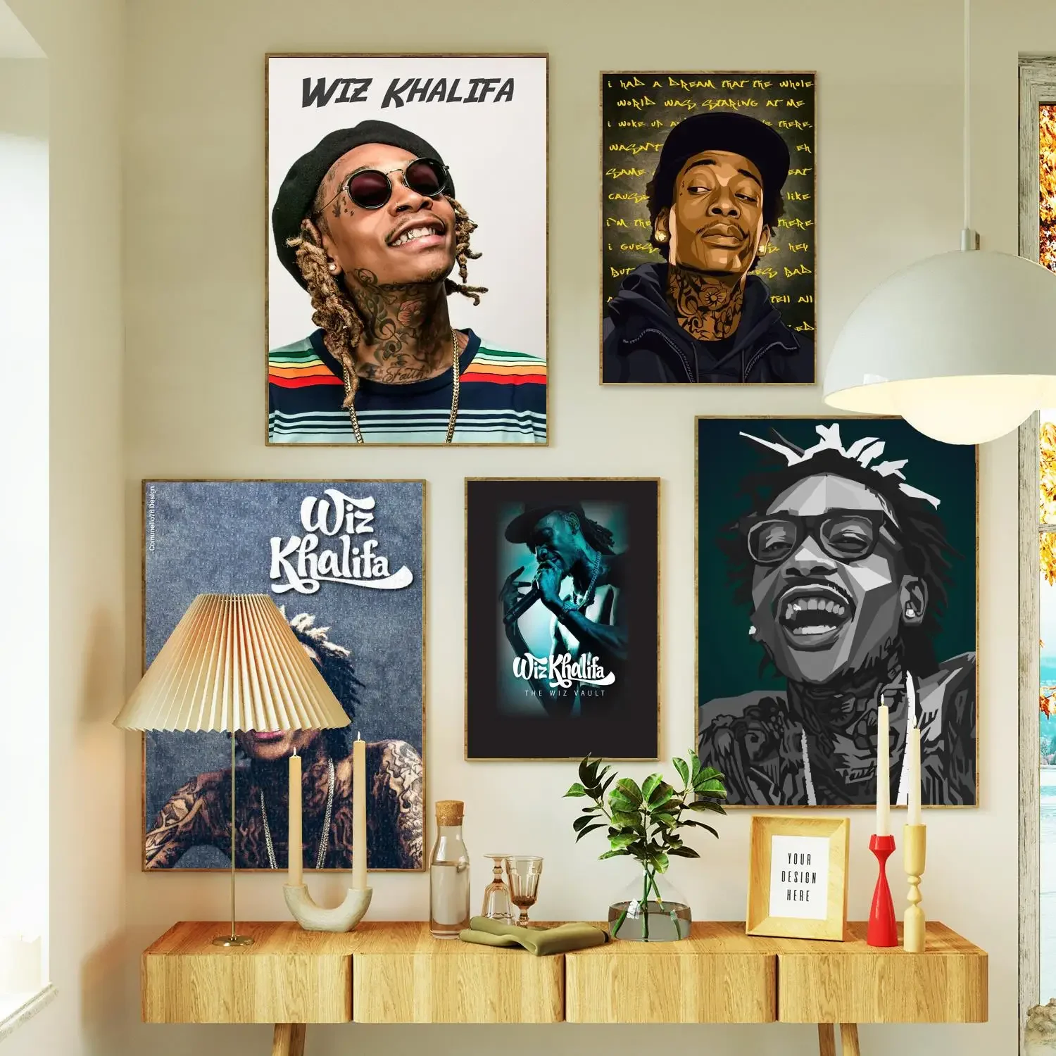 wiz khalifa Poster Prints Wall Art Canvas Painting Poster For Modern Family Living Room Home Decor