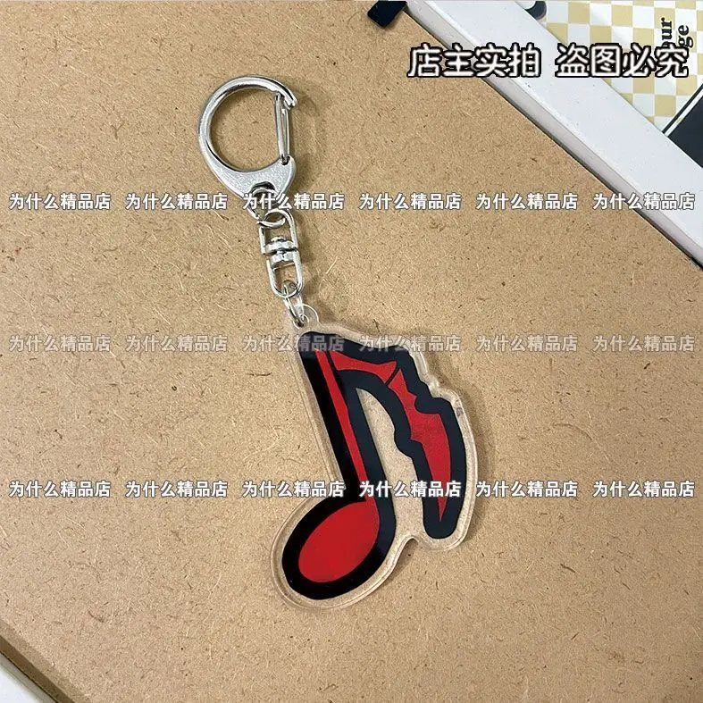 MARETU أنيمي المفاتيح الأحمر الموسيقية رمز سلسلة مفاتيح مصنوعة من الأكريليك رجل Kawaii حلقة رئيسية المرأة حقيبة قلادة حلية لطيف اكسسوارات هدية #3