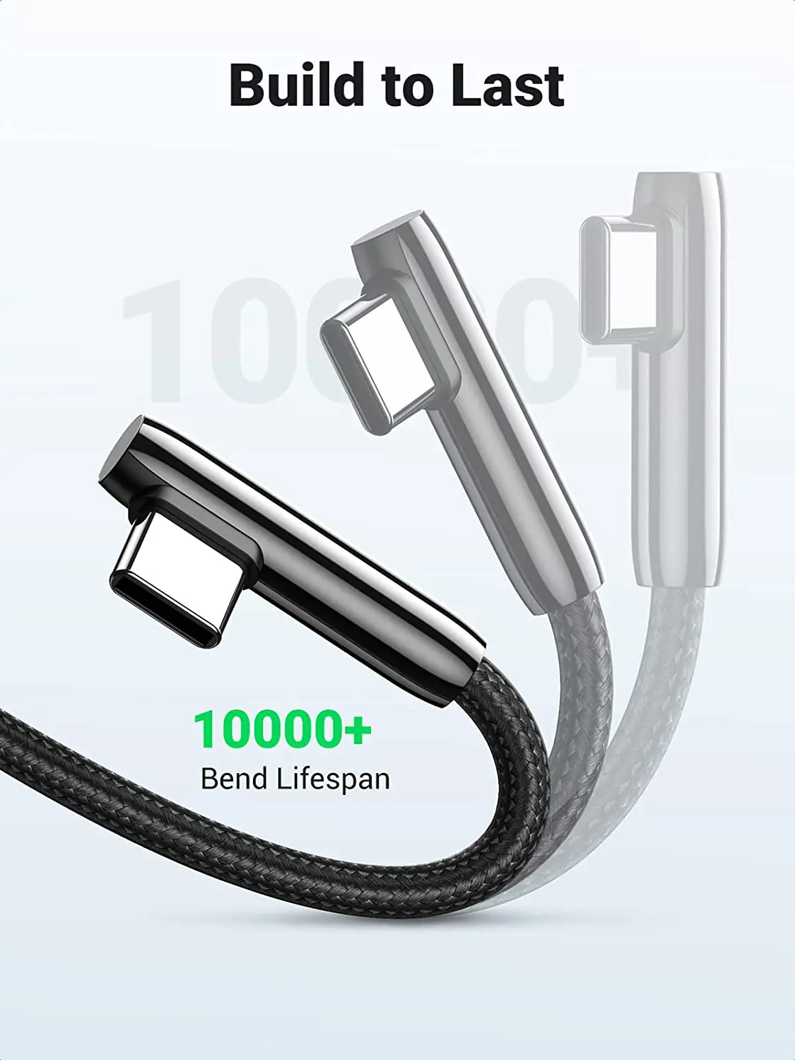 UGREEN US317 USB C Cable Right Angle USB a to USB C Cable High Purity Zinc Alloy Shell Braided Cord Humanized 90 Degree Design