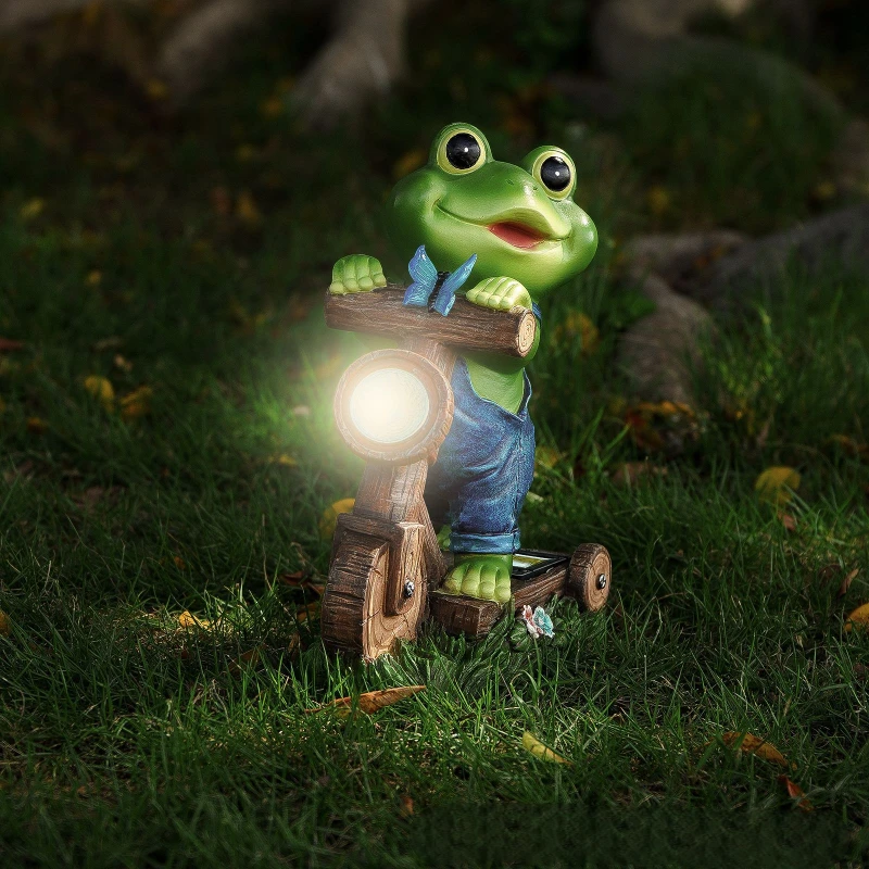 

Courtyard Decoration Outdoor Garden Balcony Villa Cross-border New Frog Riding Solar Crafts Ornaments