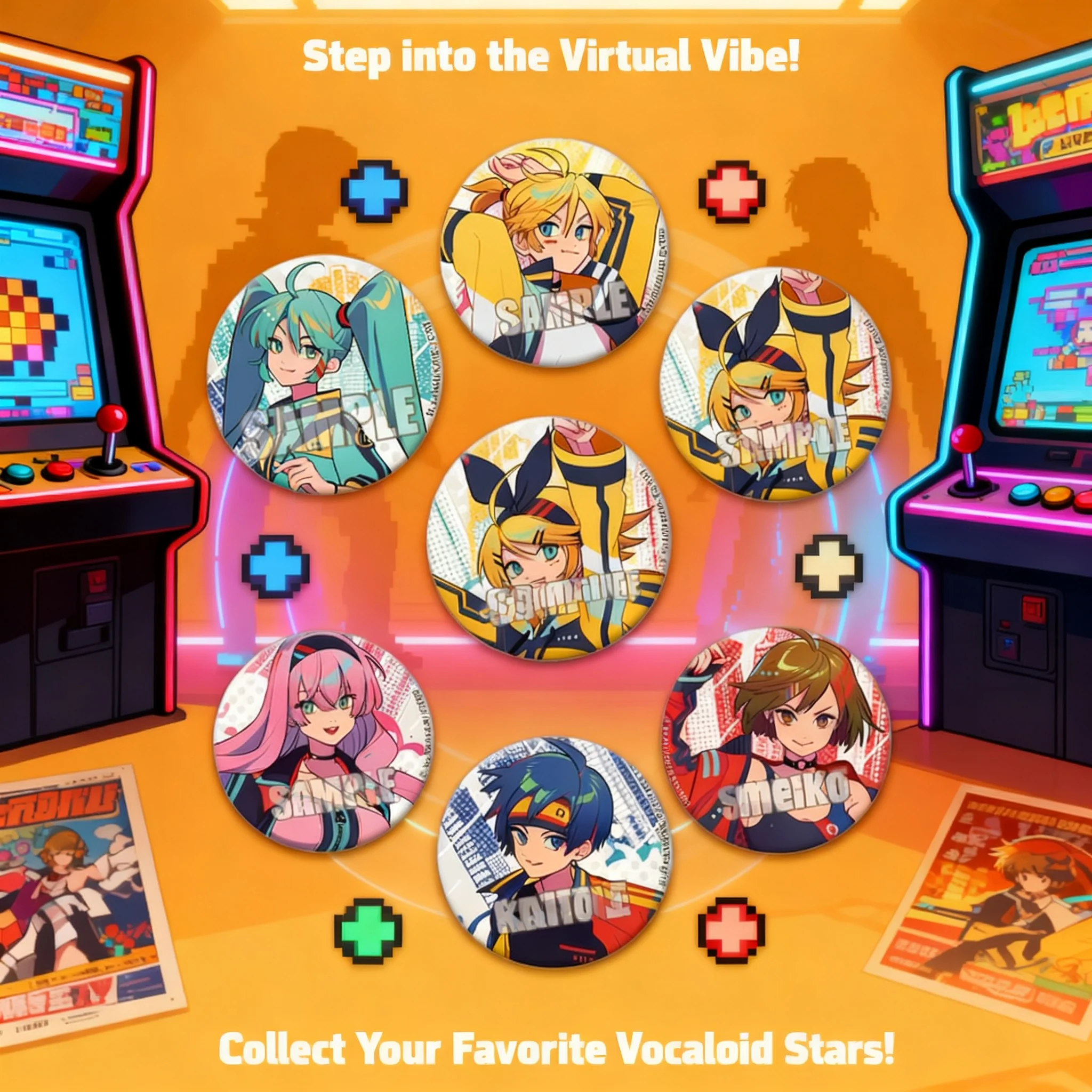 Hatsune Miku Kagamine Rin Len Luka Kaito Meiko - Pin, Llavero, Broche y Accesorios de Anime para Fans, Regalo de Cosplay