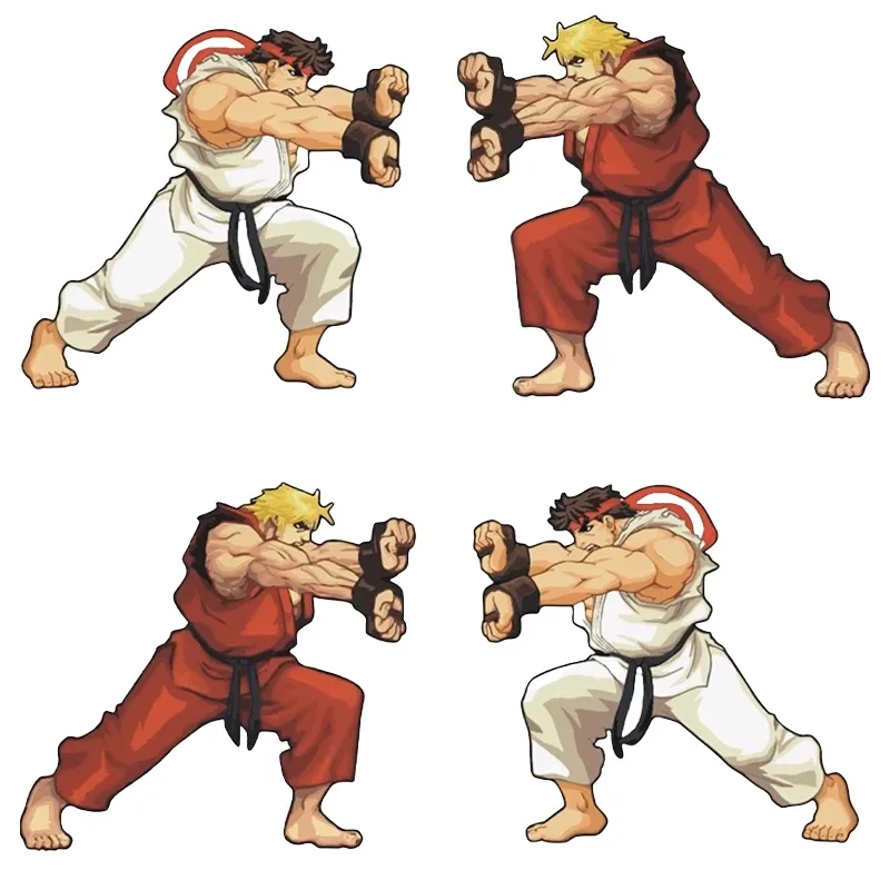 Car Stickers Street Arcade Game Ryu Ken Masters Funny Creative Decals Cover Scratches Auto Tuning Styling 19cm*17cm