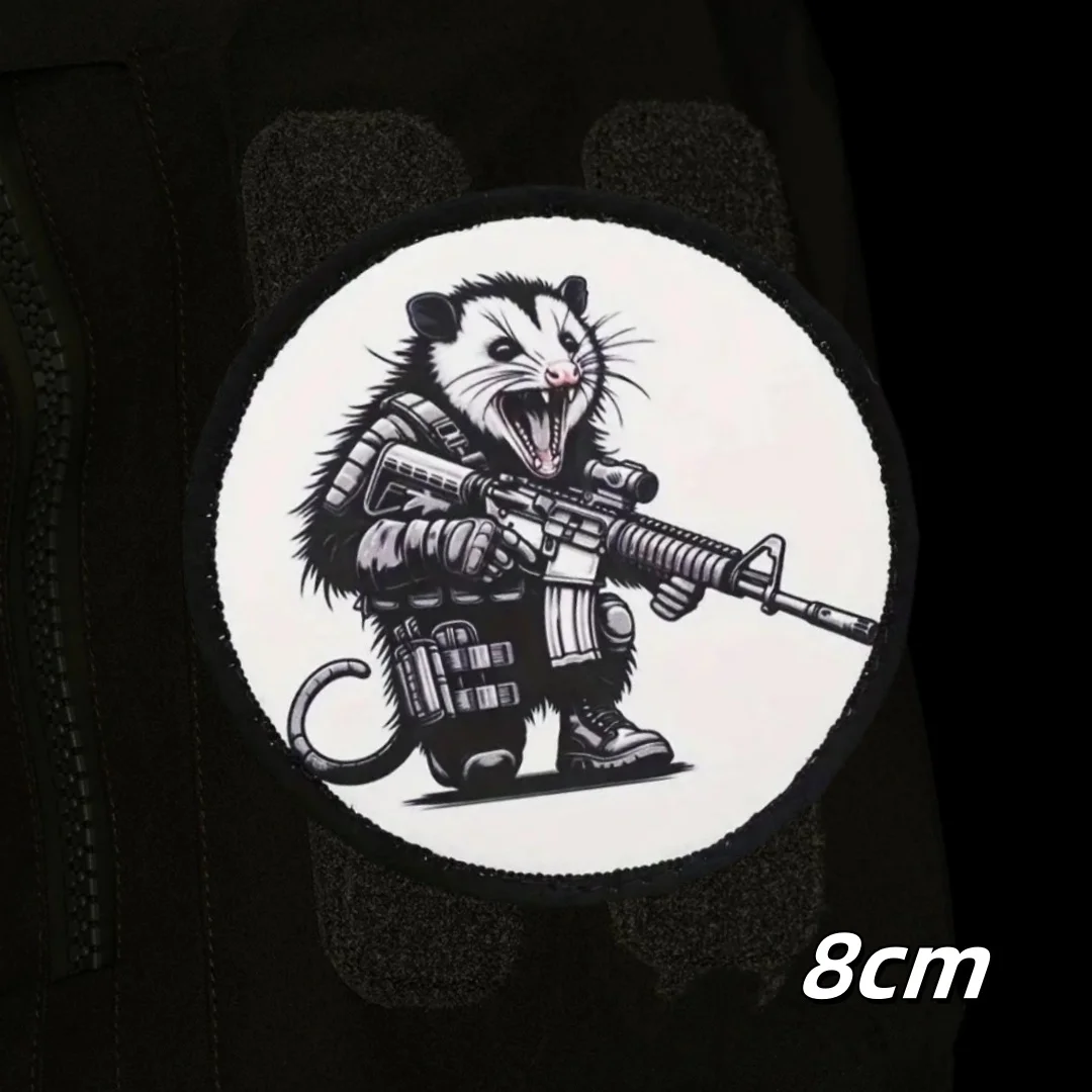 Tactical Possum Printed Patch Squirrel Warrior Badge Military Army USA Girls Soldier Morale Armband Hook&Loop Backpack Stickers