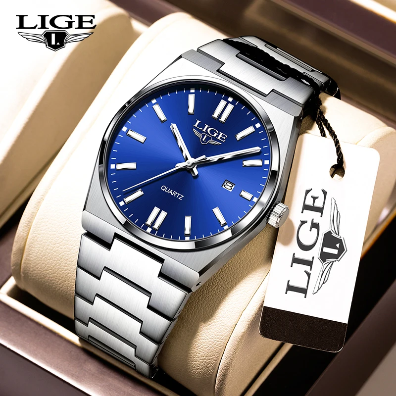 

LIGE Top Luxury Mens Watch Casual Fashion Quartz Watches Men Business Sports Clock Waterproof Luminous Wristwatches Reloj Hombre