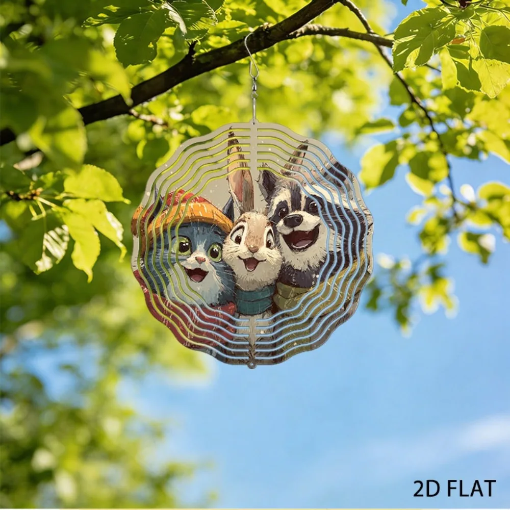 

Garden Animal Wind Chimes Hand Painted Iron Outdoor Decor Cozy Winter Gift