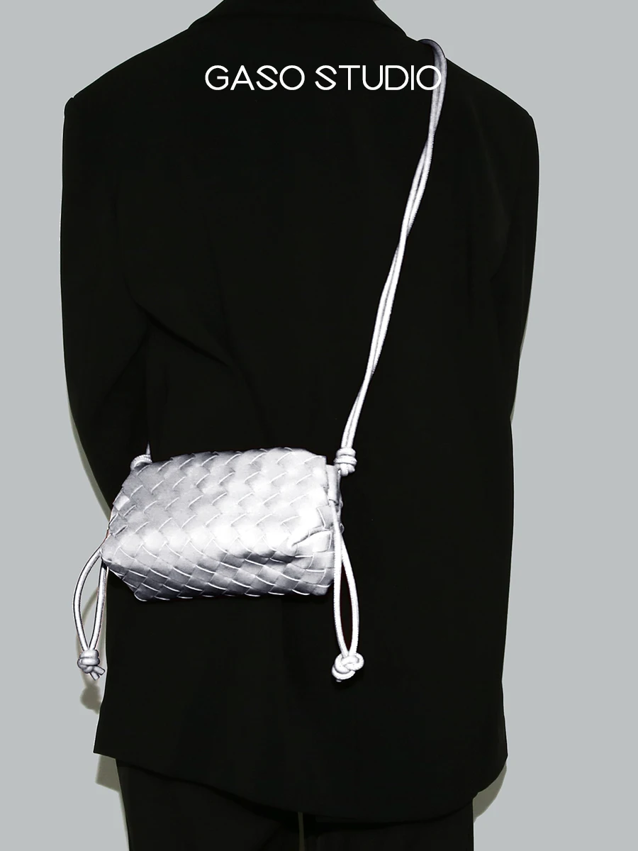 

GASO Studio Woven Bag Casual Pure Color Horizontal Small Square Bag Women's Crossbody oulder Bag Faionable Leisure Tote