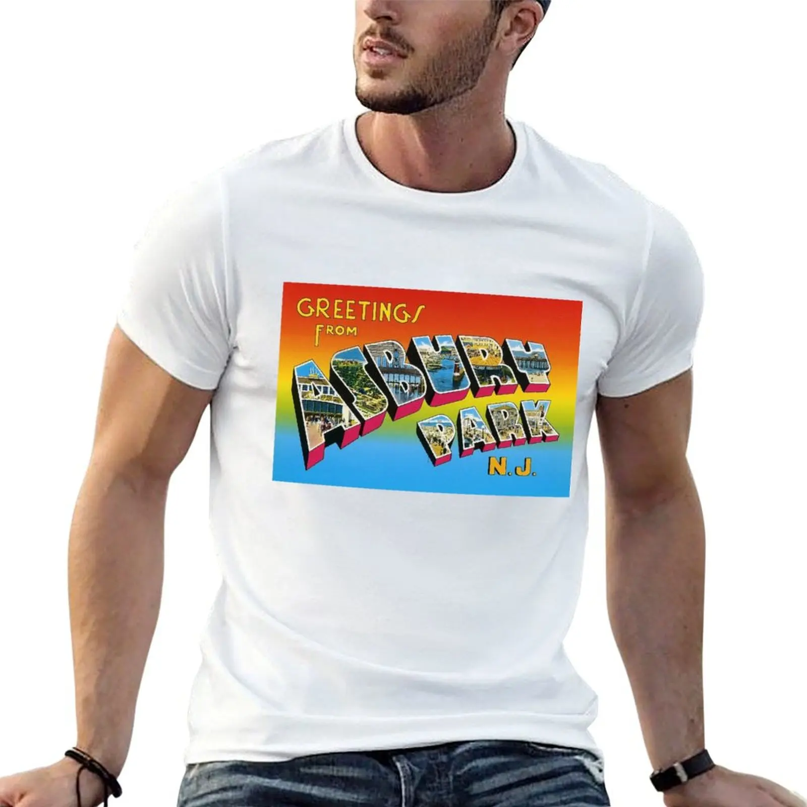 GREETINGS FROM ASBURY PARK, NJ T-Shirt Durable Work Wear T-Shirt