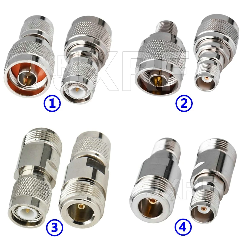 JXRF Connector 2PCS N to TNC Adapter N Male female to TNC Male female RF Coaxial Adapter