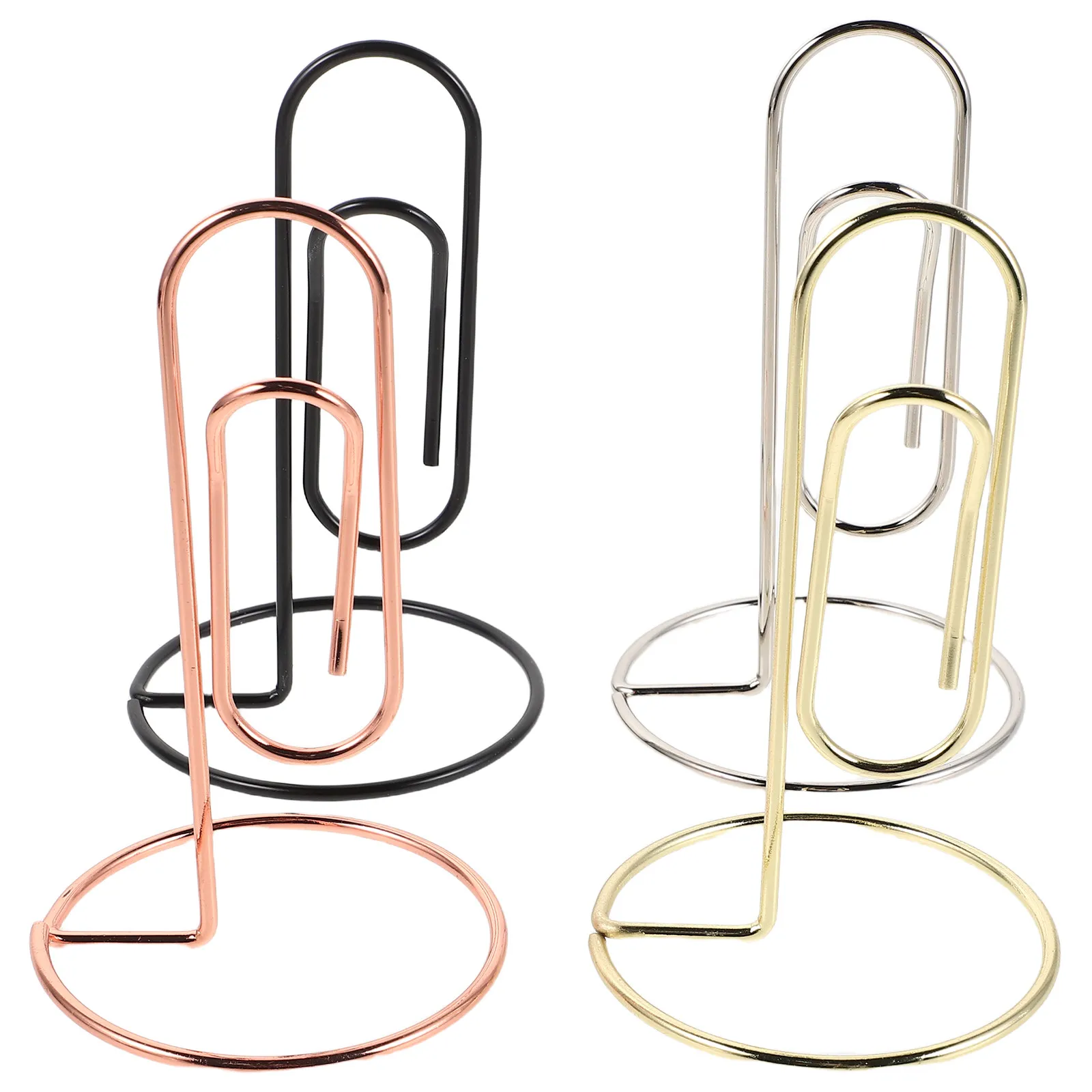 

4Pcs Metal Business Card Holder Desk Name Card Clip Stand Memo Note Holder Office Use Memo Clip Photo Clips for Pictures