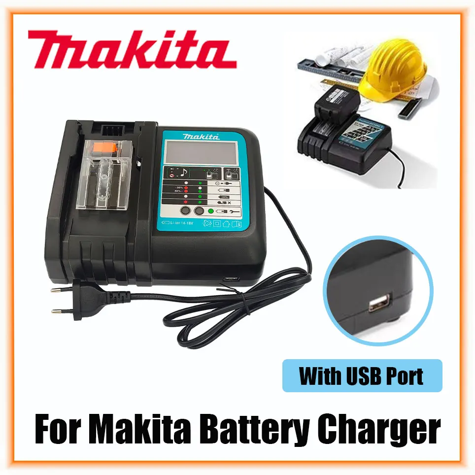 Imagem -02 - Makita Carregador de Bateria Ferramenta Elétrica 18vrc 3a 6a 14.4v 18v Bl1830 Bl1430 Bl1860 Bl1890 Prot 18vrf Ventilador