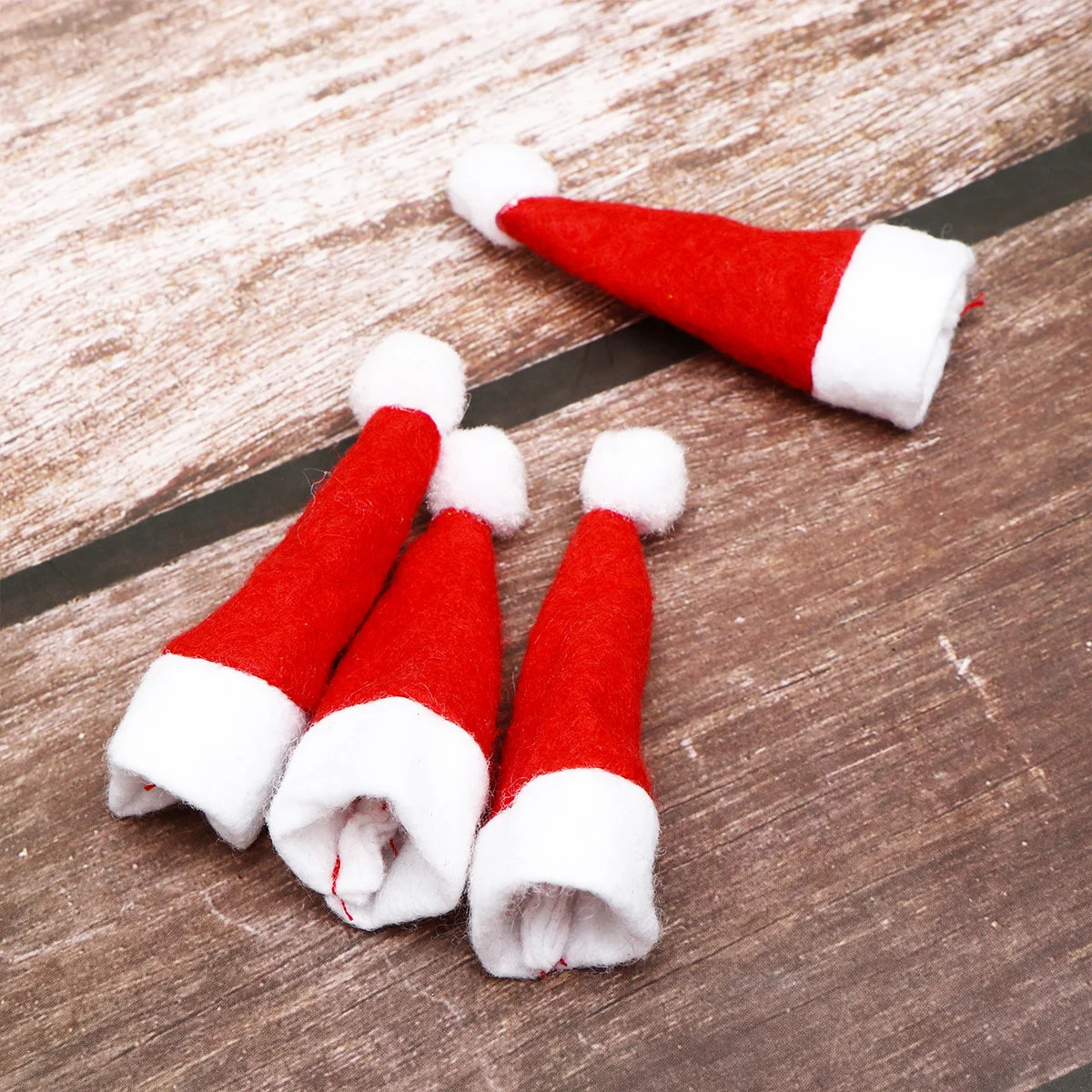 

24Pcs Mini Christmas Hats Lollipop Candy Decor Nonwoven Festive Accessories Holiday Supplies Lollipop Hat