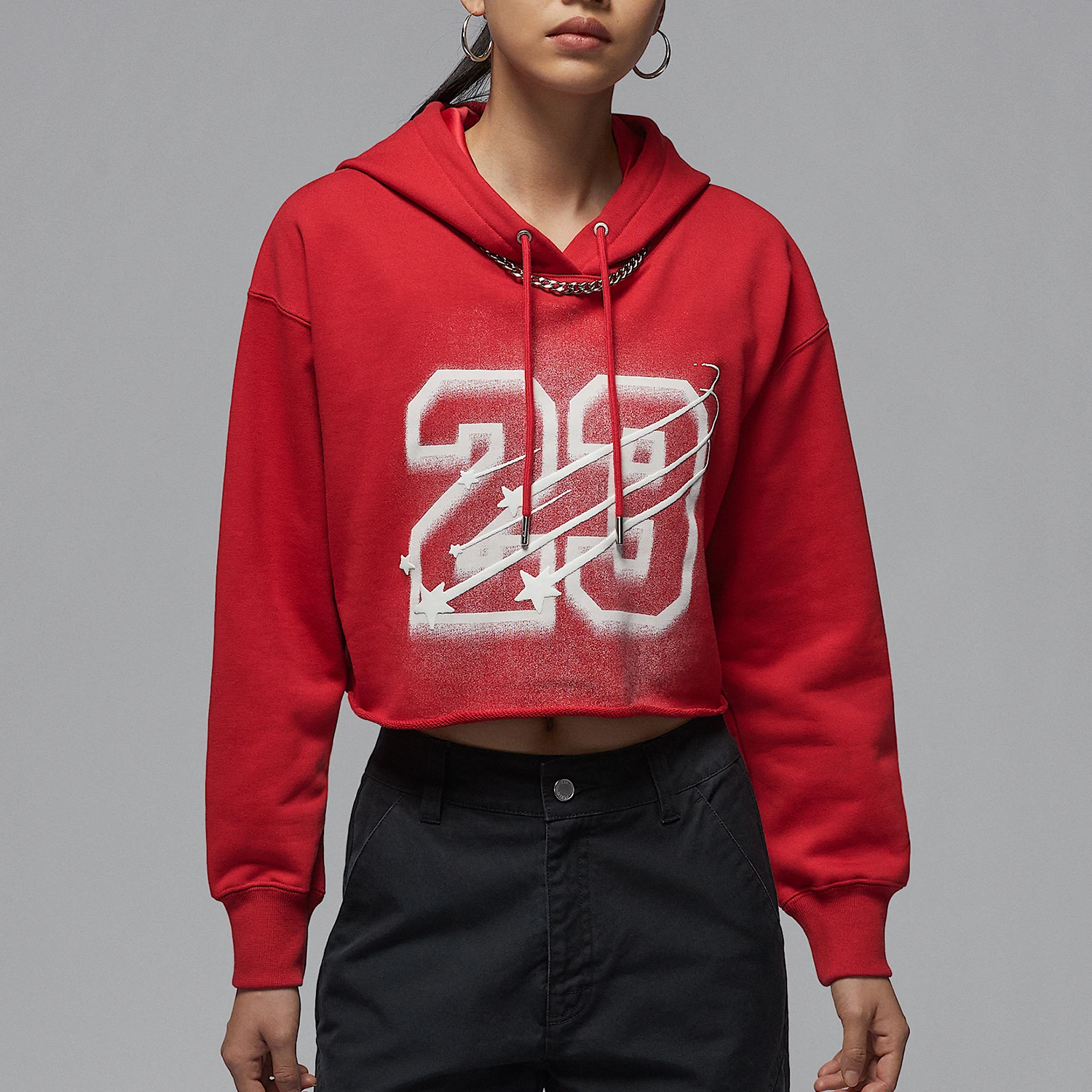 

Nike genuine JORDAN Women's Cropped Hooded Fashion Crop Top HJ0146-636