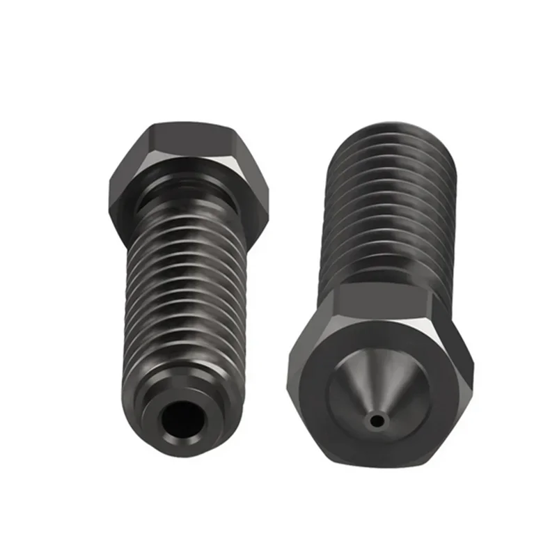 5pcs Hardened Steel Nozzles Ender 3 Volcano Extended Nozzle 1.75mm Filament Hard Steel 3D Printer Parts