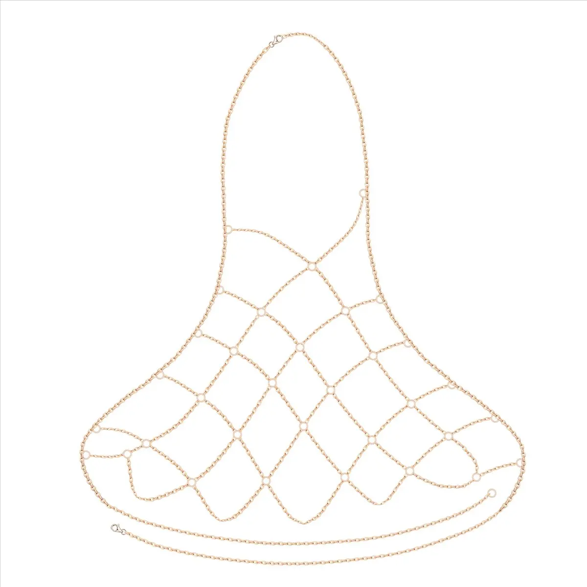 ABQR Women's Halterneck Mesh Body Chain Bralette Bikini Bra Necklaces Stomachers（Gold）