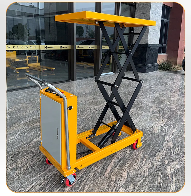 LH mobile small electric hydraulic platform cart hand push walking remote control lift car