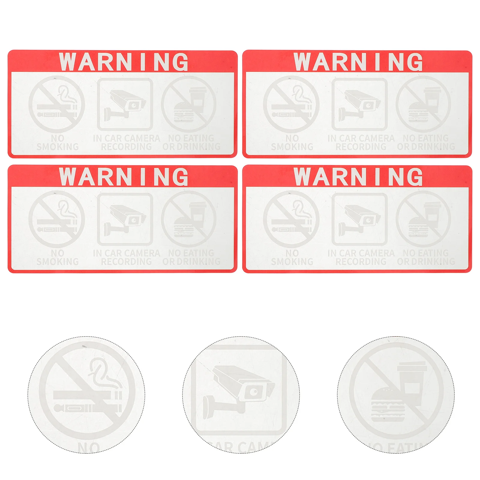 

20Pcs Car Video Surveillance Sticker PVC Transparent Camera Warning Decal for Vehicle Window in-Car Recording Waterproof