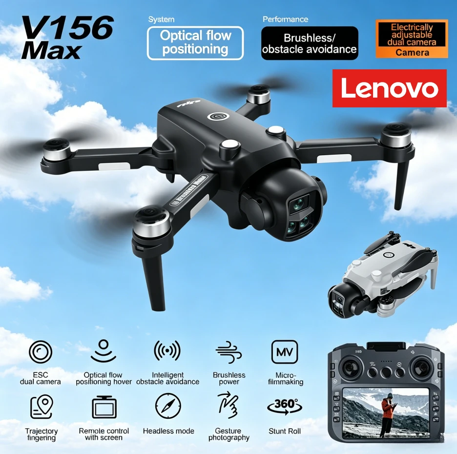 

Lenovo V156MAX GPS 8K Drone Professional Camera Aerial FPV Brush Avoiding Obstacle with Screen Remote Control Folding Dron