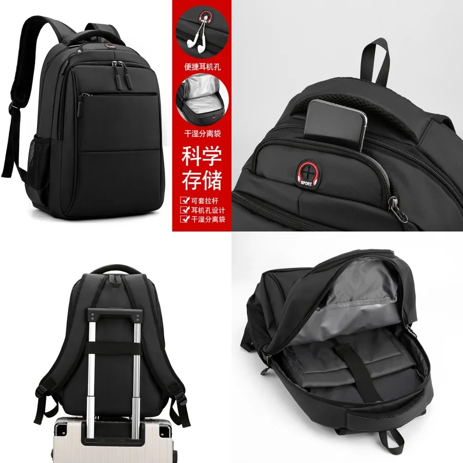 

【New style】A bag that can be put on a trolley case large-capacity backpack men's high-end new Oxford cloth casual travel bag