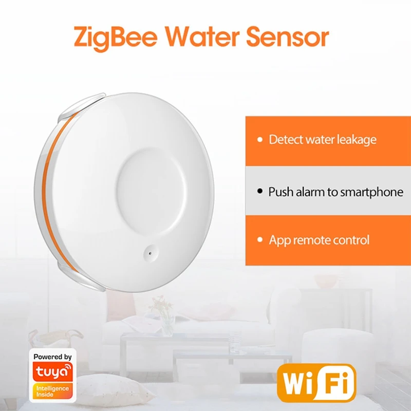 Detector de fugas de agua Tuya Zigbee 3,0, Sensor de inundación inalámbrico inteligente, alarma de enlace de agua completa, aplicación remota para el hogar