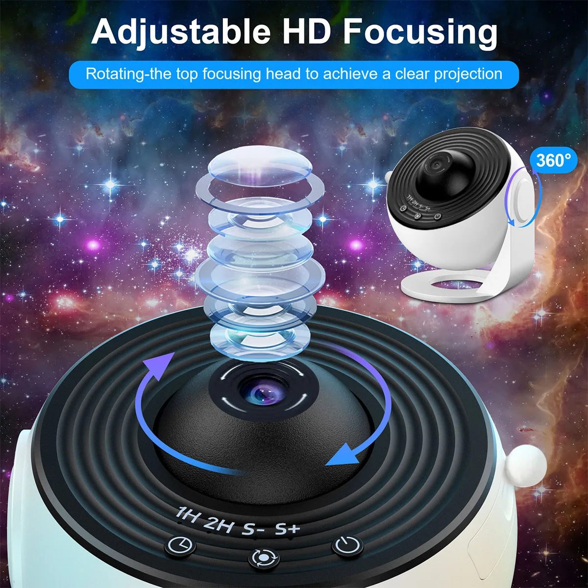 13 in 1 Planetarium Galaxy Star Projector, 360° Rotating Nebula Lamp, HD Image Large Projection Area LED Lights for Kids, Room