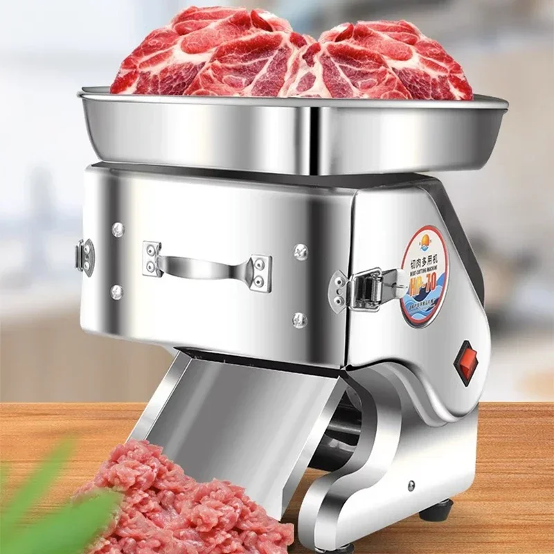 Automatic Meat Slicer Cutter Machine Slicing Chopping Dicing Commercial Desktop Stainless Steel Electric Slicer for Beef Mutton