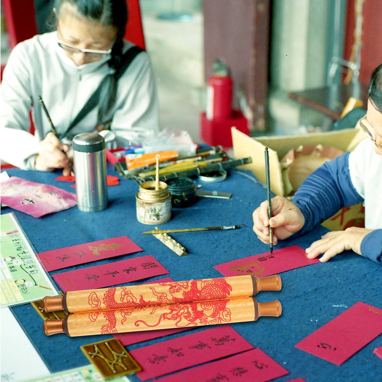 

Chinese Emperor Scroll Prop Ancient Style Blank Scroll For Cosplay Performance Party Decoration Festival Retro Accessory