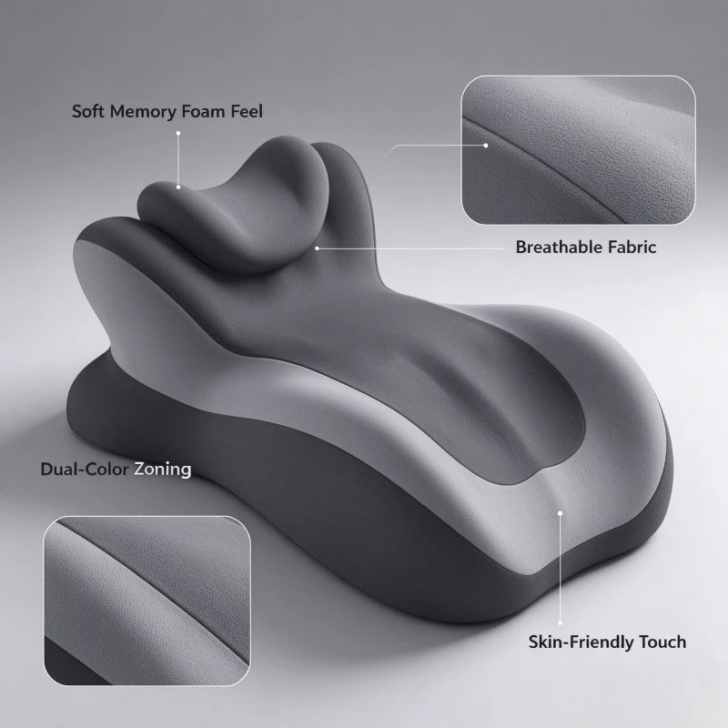 Multifunctional Memory Foam Prone Reading Pillow, Relieve Neck & Arm Fatigue, Removable Headrest Anti-Slip Cushion for Reading