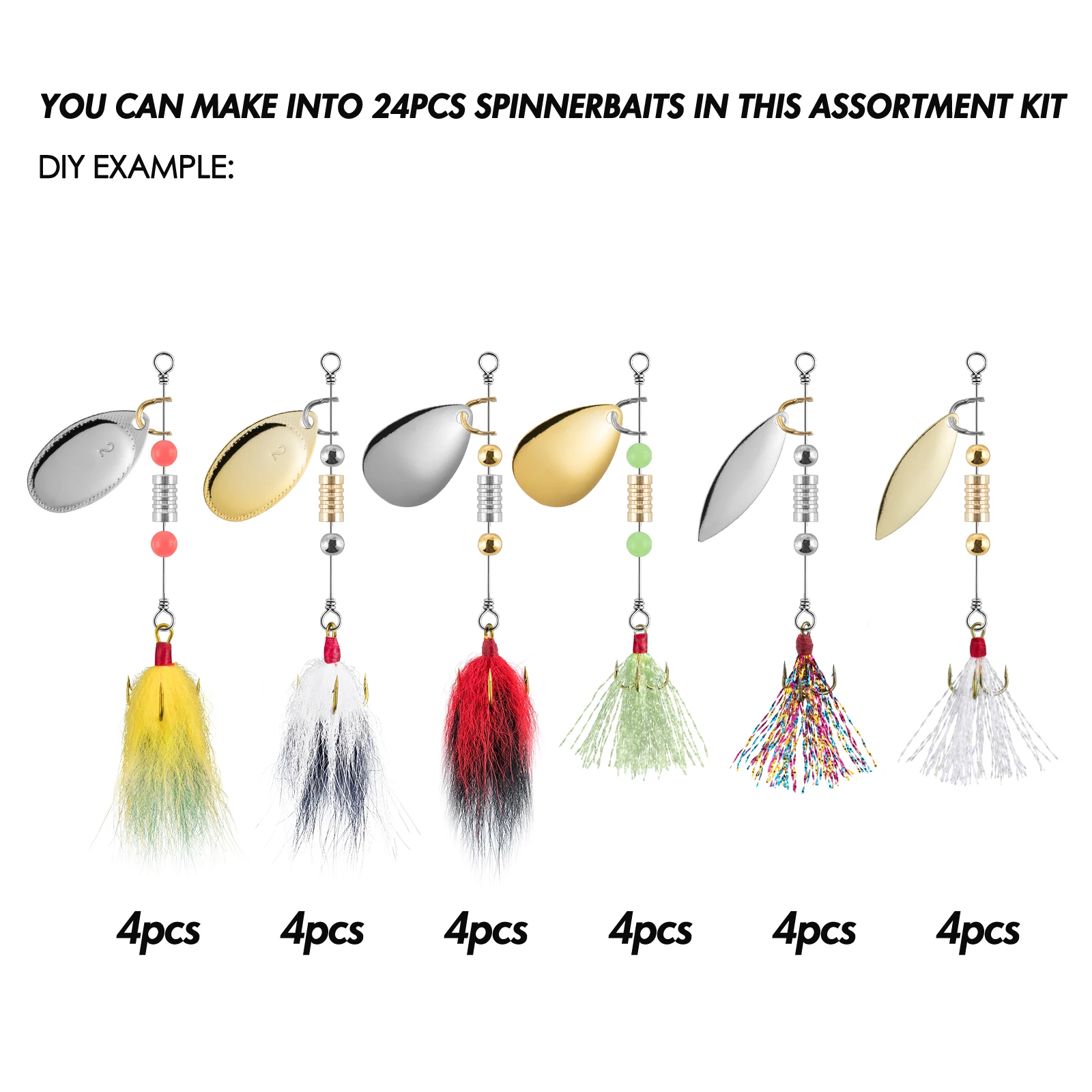 168 adet/kutu Inline Spinner Y - Fishing Lure Making Kit incelemesi ve fiyatı