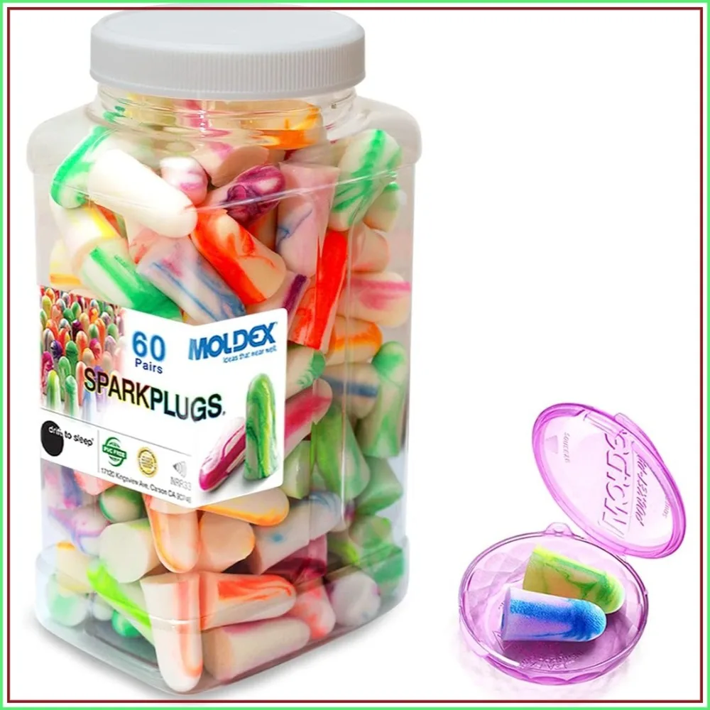 Soft Foam Earplugs for Sleeping Snoring Work Travel Shooting -33dB NRR 60 Pairs Bottle Pack