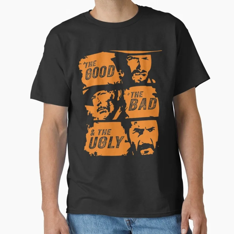 

Funny Design Movies A Fistful of Dollars Cowboy Eastwood Retro Gift t shirt Large size Tops 100% cotton printed Clothes