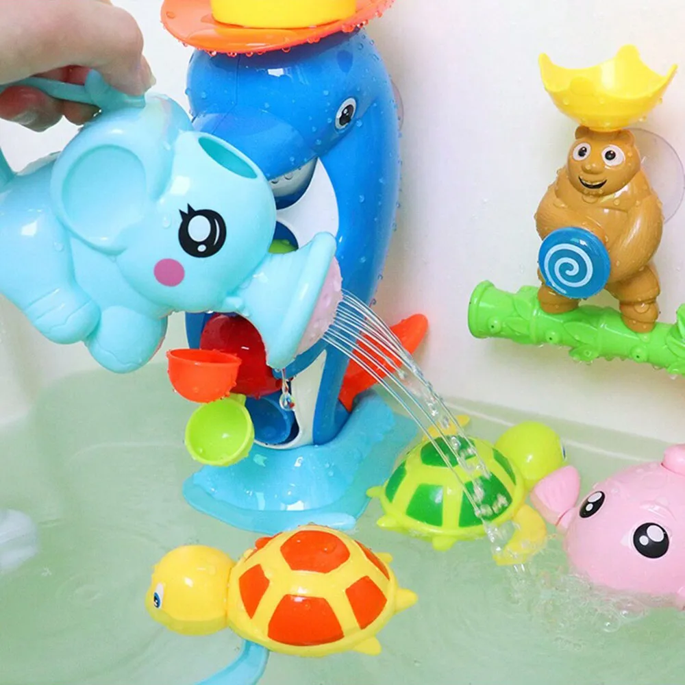 Kids Bath Shower Head Toys Cartoon Elephant Watering Sprinkler Baby Summer Swimming Beach Bathroom Toys For Children Shower Gift