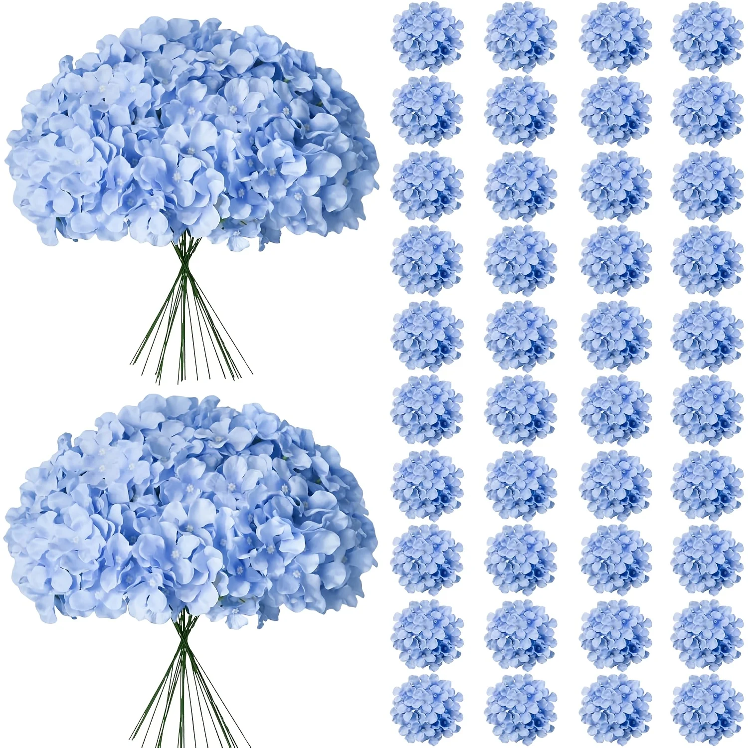 10 Stück Hortensien-Kunstblumenstrauß, 40 cm, künstliche Blumen für Zuhause, Raumdekoration, Garten, Hochzeitsdekoration, Tafelaufsatz, Ornament – Detail 6