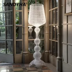 SANDYHA-Lámpara de pie hueca, lámparas de mesa acrílicas, arte, luz LED de pie, sala de estar, Hotel, dormitorio, decoración del hogar, iluminación de piso