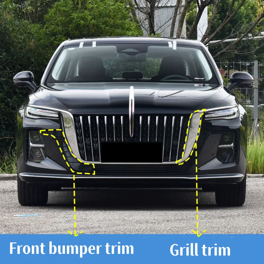 

Car Front bumper decorative strip for Hongqi h5 2023 Grill Chrome Trim Auto Accessories