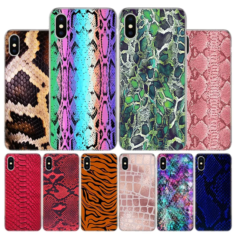 Pink Snake Skin DIY Printing Drawing Phone Case For Apple iphone 16 15 14 13 12 11 Pro Max SE X XS XR 7 + 8 Plus Print Soft Cove