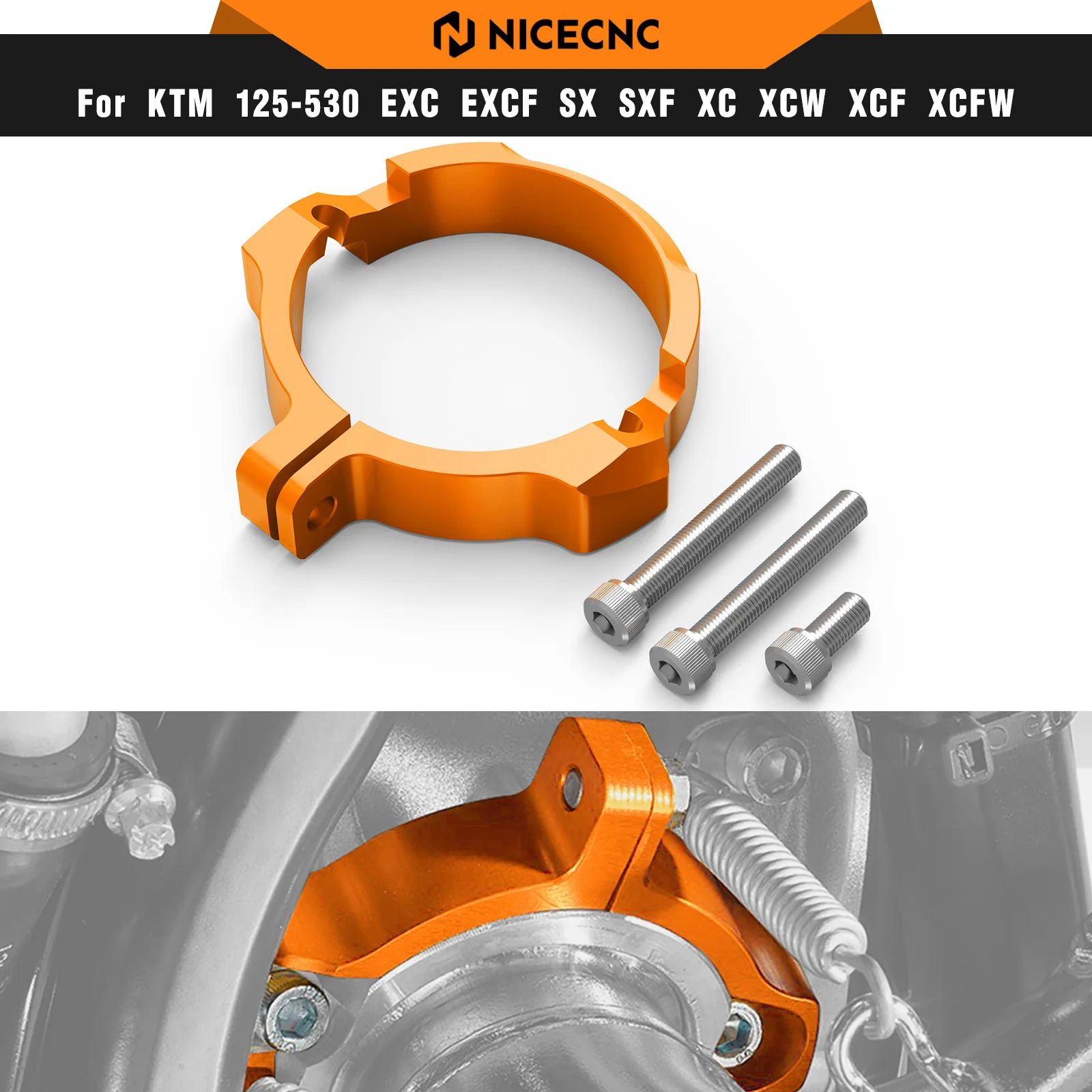 

For KTM TPi EXC 300 250 XC-W 2017-2023 SX 250 300 XC XC-W 6D 2017-2022 Motorcycle Exhaust Tip Muffler Pipe Clamp With Flanges