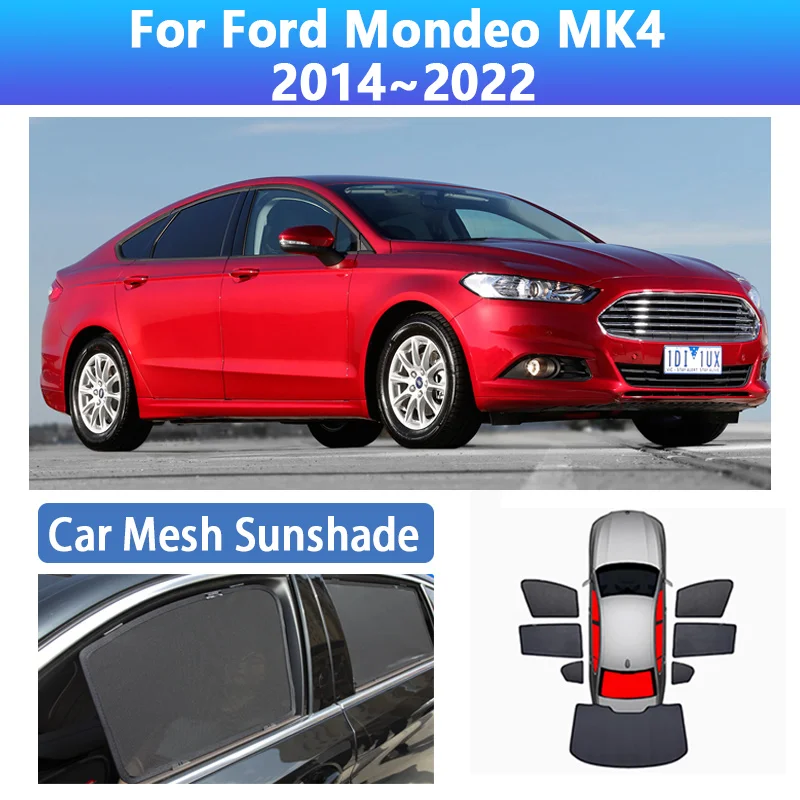 

Для Ford Mondeo MK4 2014 ~ 2022 2016 2018 Fusion MK2 автомобильные сетчатые солнцезащитные козырьки на заказ, солнцезащитные козырьки, автоаксессуары