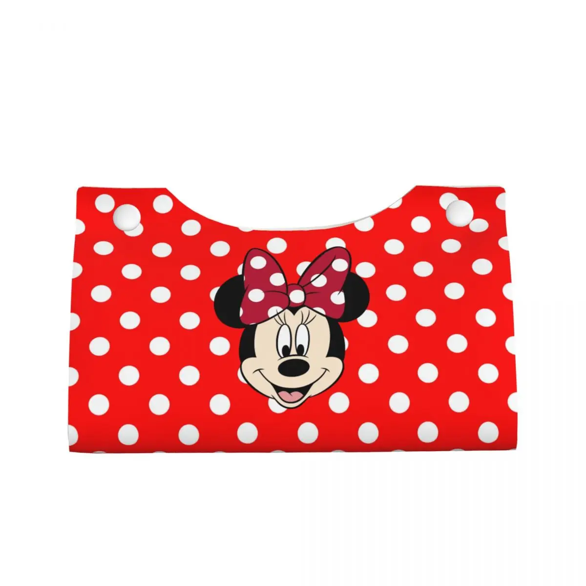 Custom Cartoon Minnie Mouse Tissue Box Cover PU Leather Rectangular Mickey Facial Tissue Box Holder for Bathroom Home